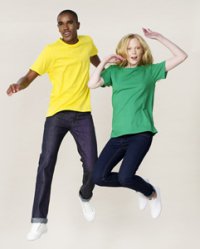 boy and girl in cotton T-shirts