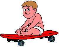 toddler on a skateboard