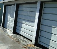 line of garage doors