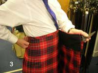 how to wrap top apron of kilt over hip