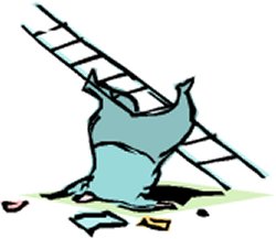 cartoon of man falling off ladder
