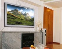 a plasma screen over fire place