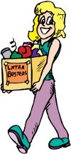 lady carrying box of items