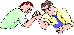 two men arm wrestling
