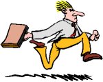 man running holding briefcase