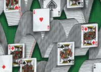 playing cards used as a decoration