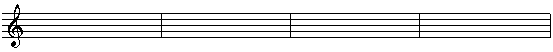 stave or staff with treble clef and divided into bars