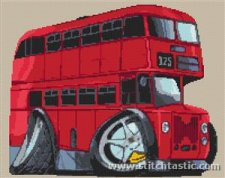 red london bus in cross stitch