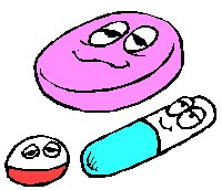 cartoon tablets and capsules