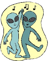 cartoon of two dancing ghosts
